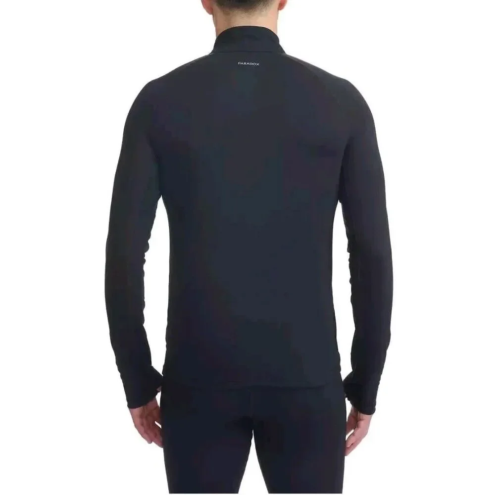 Paradox Men's L Merino Blend 1/4 Zip Performance Base Layer Top DriRelease Black